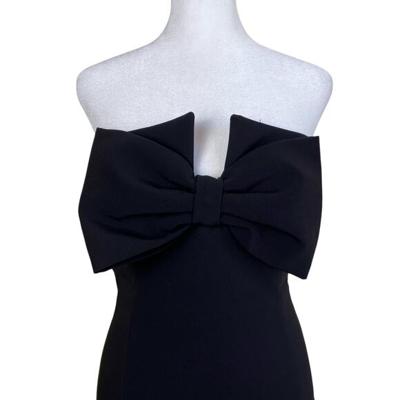 Zara Sz M Bow Detail Cut-Out Strapless Mini Dress in Black Sexy Revenge Dress - Picture 5 of 16